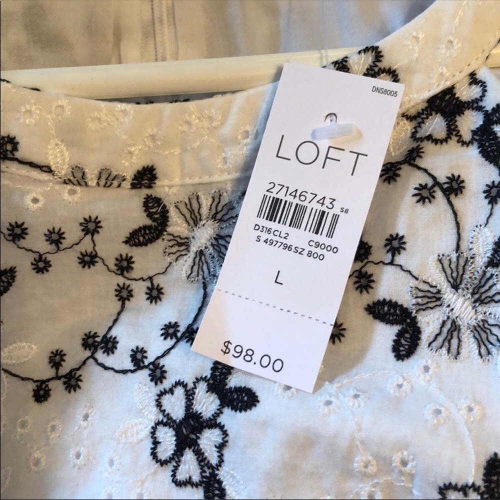 Loft Embroidered Halter Flare Dress - Picture 3 of 7